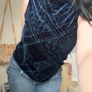 Elegant Navy Blue Women's Top